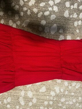Banana Republic Red Dress with Black Polka Dots
